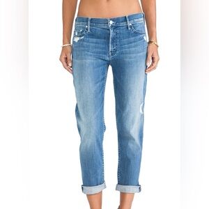 The Dropout in Graffiti Girl - MOTHER Jeans Size 27 Skinny Leg Boyfriend Cropped